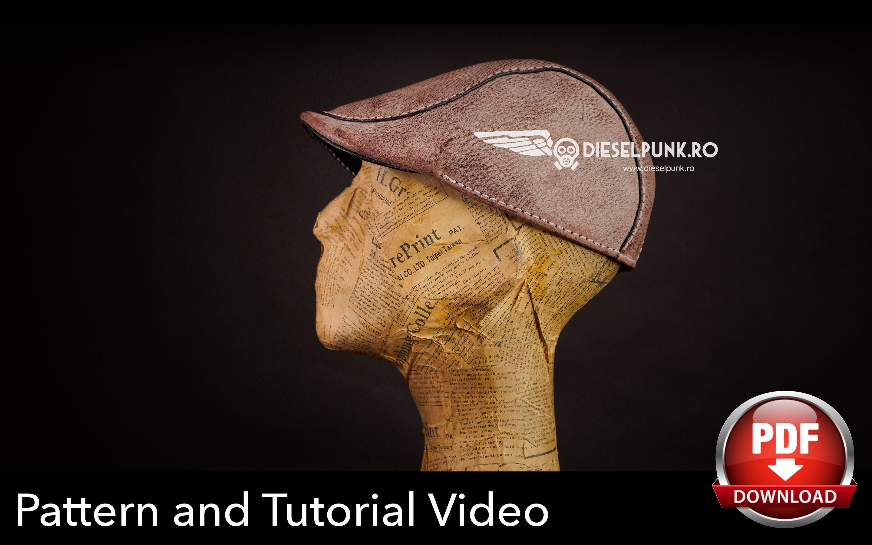 Flat Cap PATTERN - Cabbie Hat - Duckbill Cap Pattern - Video Tutorial