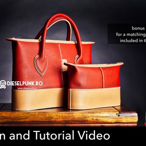 Tote Bag Pattern - Leather DIY - Pdf Download - Leather Bag Pattern - The Valentine Bag Pattern - Shopping Bag Pattern - Bag Template