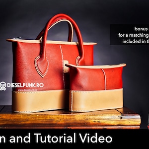 Tote Bag Pattern - Leather DIY - Pdf Download - Leather Bag Pattern - The Valentine Bag Pattern - Shopping Bag Pattern - Bag Template