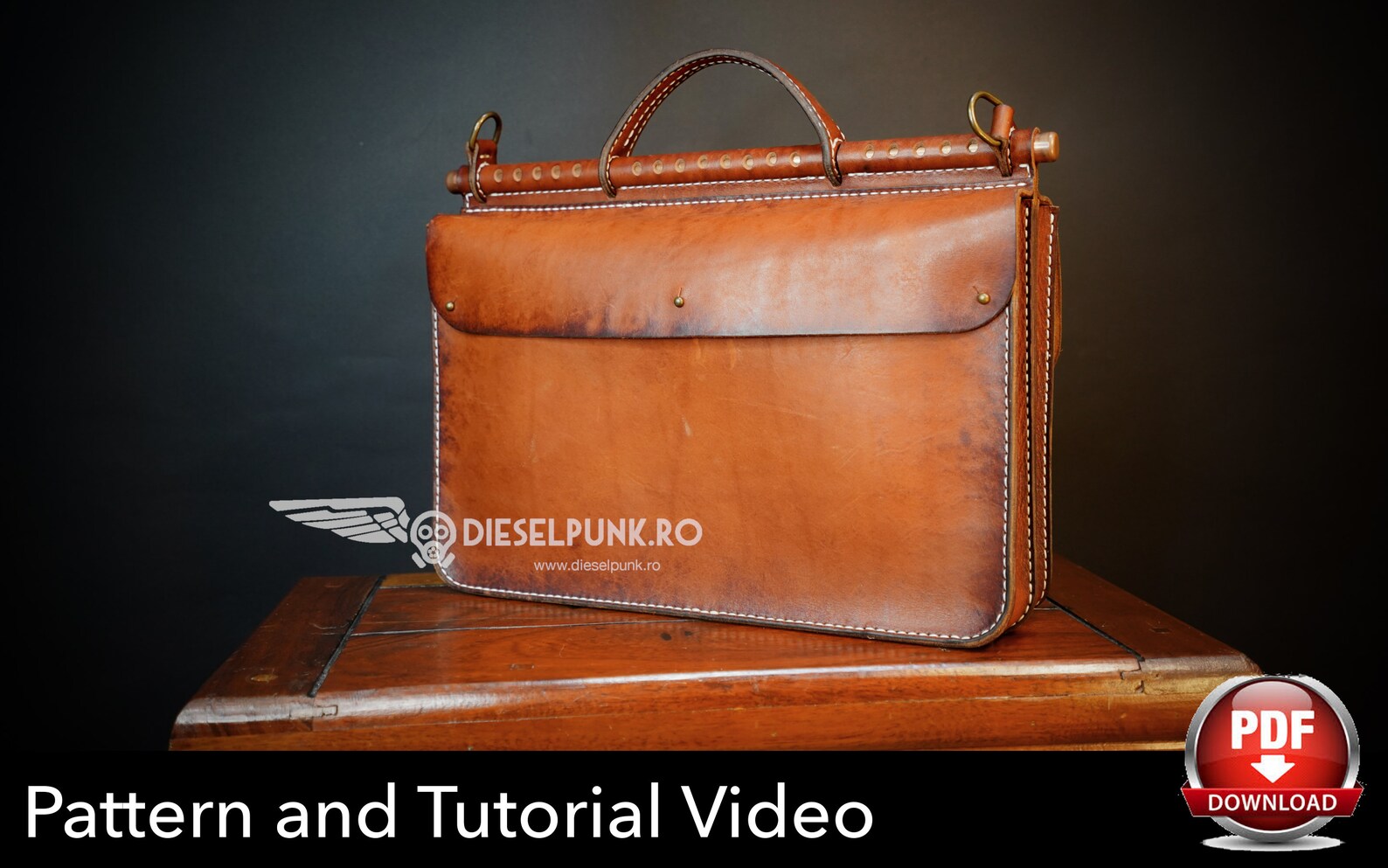 Briefcase Bag Pattern Leather DIY Pdf Download Leather Etsy