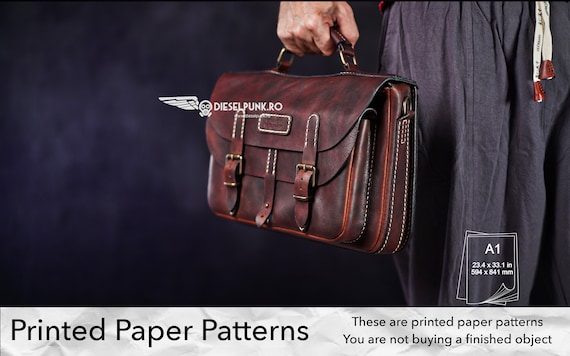 The Gentleman Explorer Bag Pattern - Printed Paper Patterns - Leather DIY - Video Tutorial