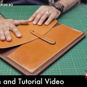 Laptop Cover Pattern Leather DIY Pdf Download MacBook Sleeve Template Video Tutorial image 7