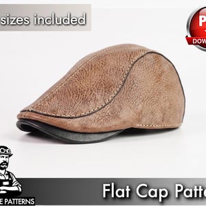 Flat Cap Pattern: Leather Cabbie Hat - PDF Sewing Template