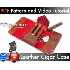 Modello per portasigari - Fai da te in pelle - Scarica PDF - Modello per portasigari - Tutorial video - Regalo in pelle fai da te