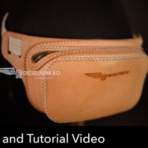 Fanny Pack Pattern - Bum Bag pattern - Leather DIY - Pdf Download - Hip Bag - Video Tutorial