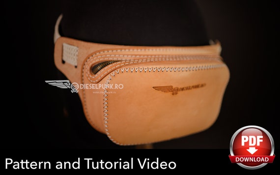 Fanny Pack Pattern - Bum Bag pattern - Leather DIY - Pdf Download - Hip Bag - Video Tutorial