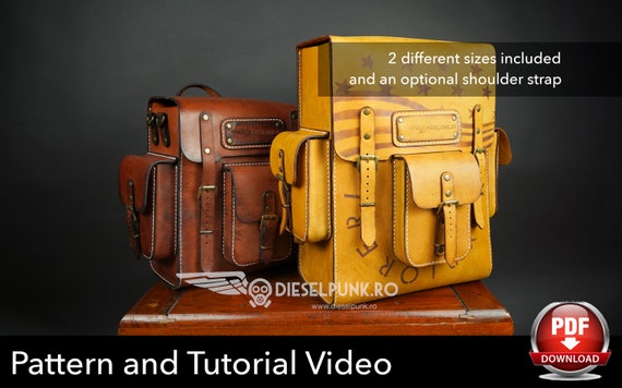 Backpack Pattern - Pdf Download - Leather DIY - Explorer Backpack - Video Tutorial