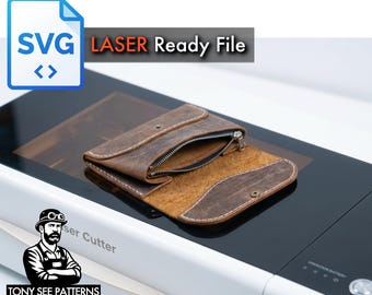 Leather Wallet Set SVG for Leathercraft | Laser Cutting Wallet Pattern