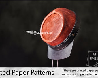 Kepi Hat Pattern - PAPER Pattern -  Leather Hat Template