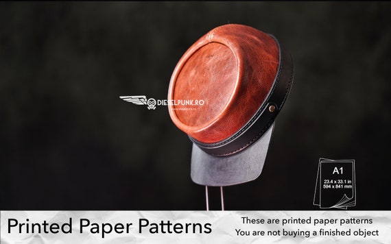 Kepi Hat Pattern - PAPER Pattern -  Leather Hat Template