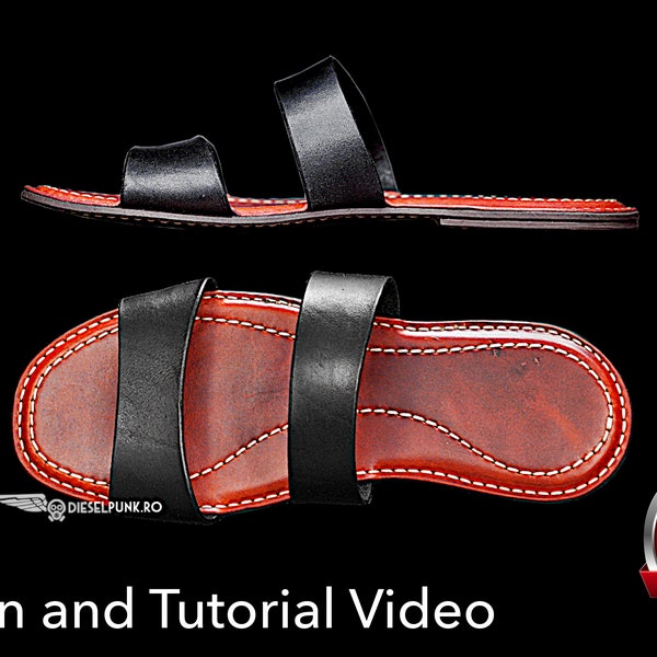 Flip Flops Schnittmuster - Leder DIY - Pdf Download - Sandalen Schnittmuster - Video Anleitung