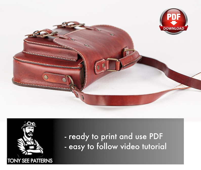 Messenger Bag Pattern: DIY Leather with Video Tutorial image 4