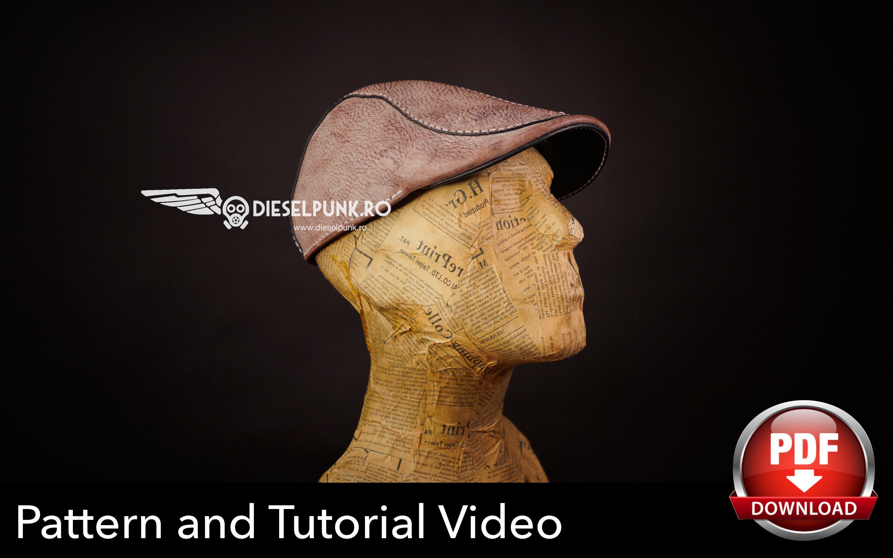 Flat Cap PATTERN Cabbie Hat Duckbill Cap Pattern Video Tutorial