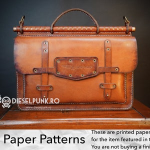 Bag Pattern - Printed Paper Patterns - Leather DIY - Leather Bag - Video Tutorial