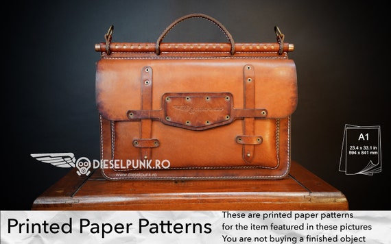 Bag Pattern - Printed Paper Patterns - Leather DIY - Leather Bag - Video Tutorial