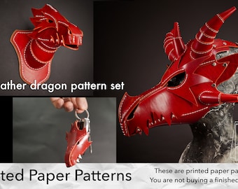 Dragon Set PAPER Pattern - DIY Pattern - Paper template - Video Tutorial