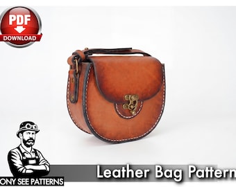 40K Purse Pattern: Leather Ladies Bag Template (PDF) with Video Tutorial