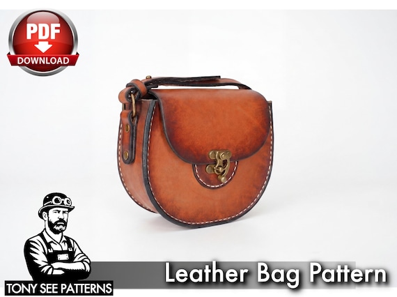 40K Purse Pattern: Leather Ladies Bag Template (PDF) with Video Tutorial