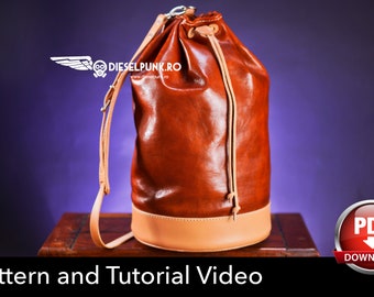 Duffel Bag Pattern - Leather DIY - Pdf Download - Gym Bag - Video Tutorial