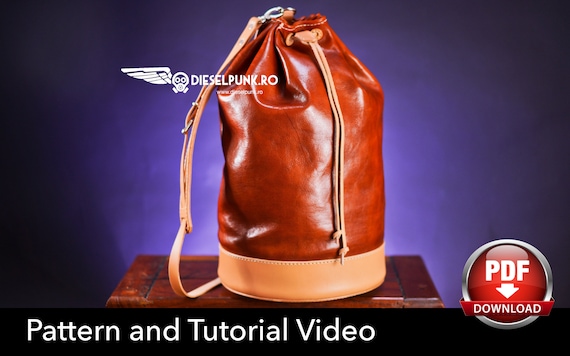 Duffel Bag Pattern - Leather DIY - Pdf Download - Gym Bag - Video Tutorial