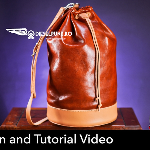 Duffel Bag Pattern - Leather DIY - Pdf Download - Gym Bag - Video Tutorial