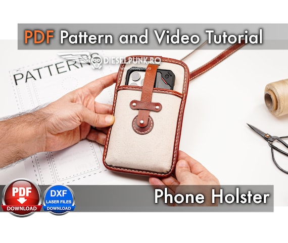 Phone and Passport case - Leather DIY - Pdf Download - Video Tutorial