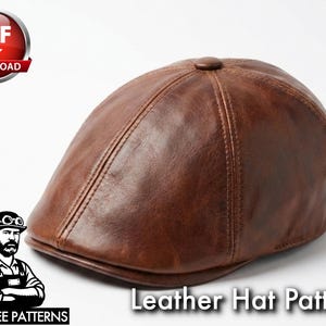 7 Panel Flat Cap Pattern - Leather Duckbill Hat PDF with Video Guide