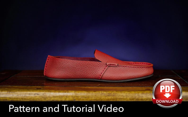 Leather Moccasins Pattern: DIY Loafers Template (PDF) with Video Tutorial image 3