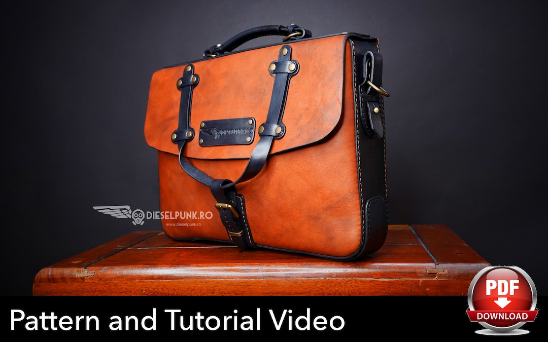 Leather Satchel Pattern: Messenger Bag Template (PDF) With Video ...