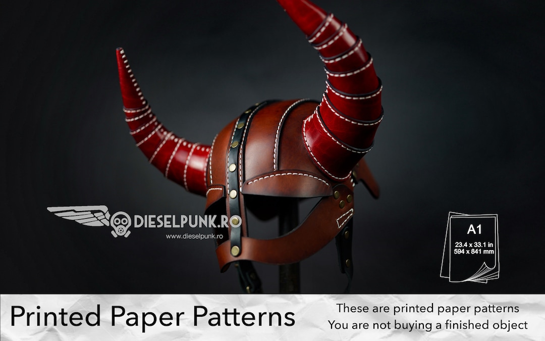 Viking Helmet Pattern Pattern DIY Pattern Paper Template Video Tutorial