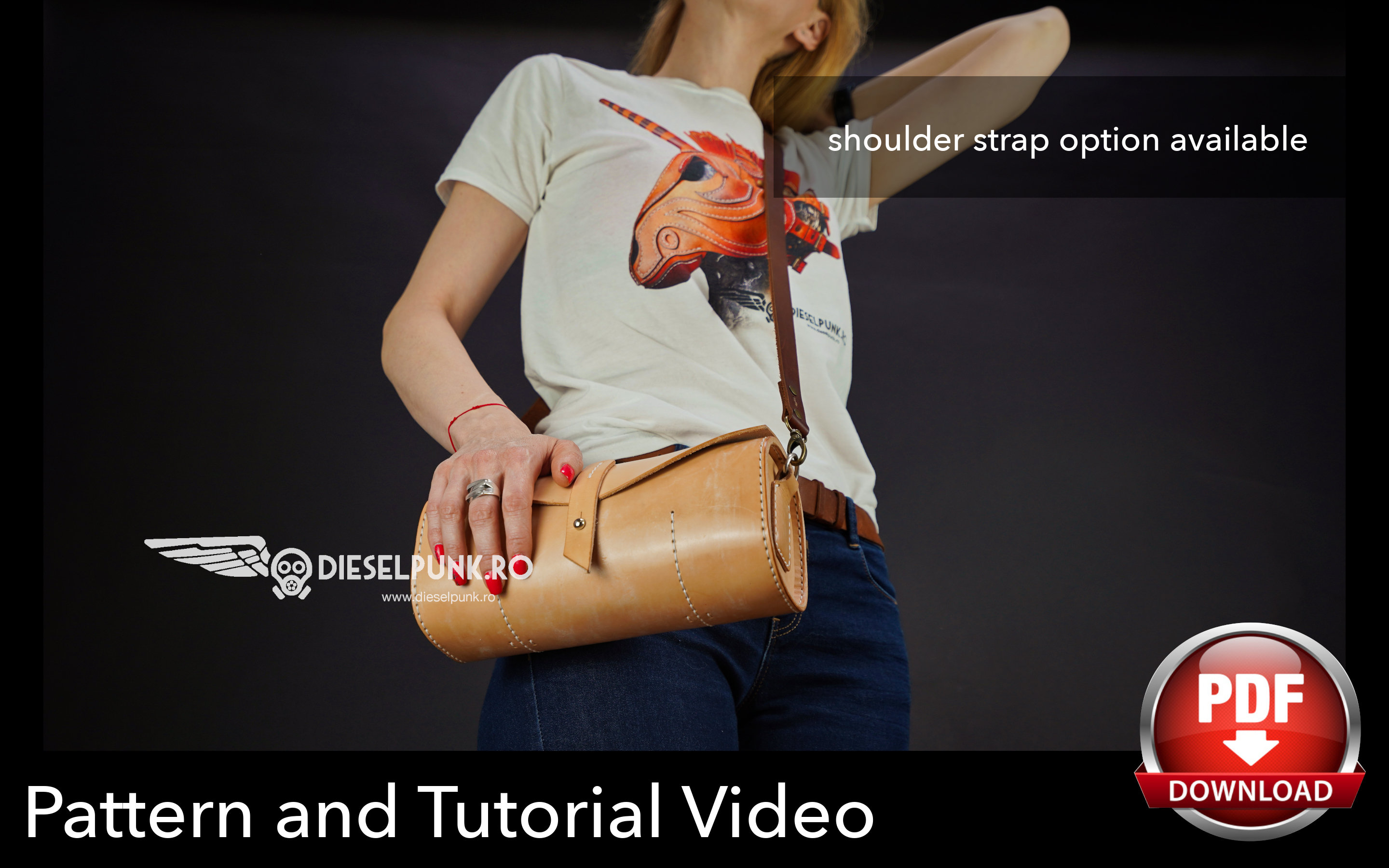 Round Leather Bag Pattern Leather DIY Pdf Download Boules Bag