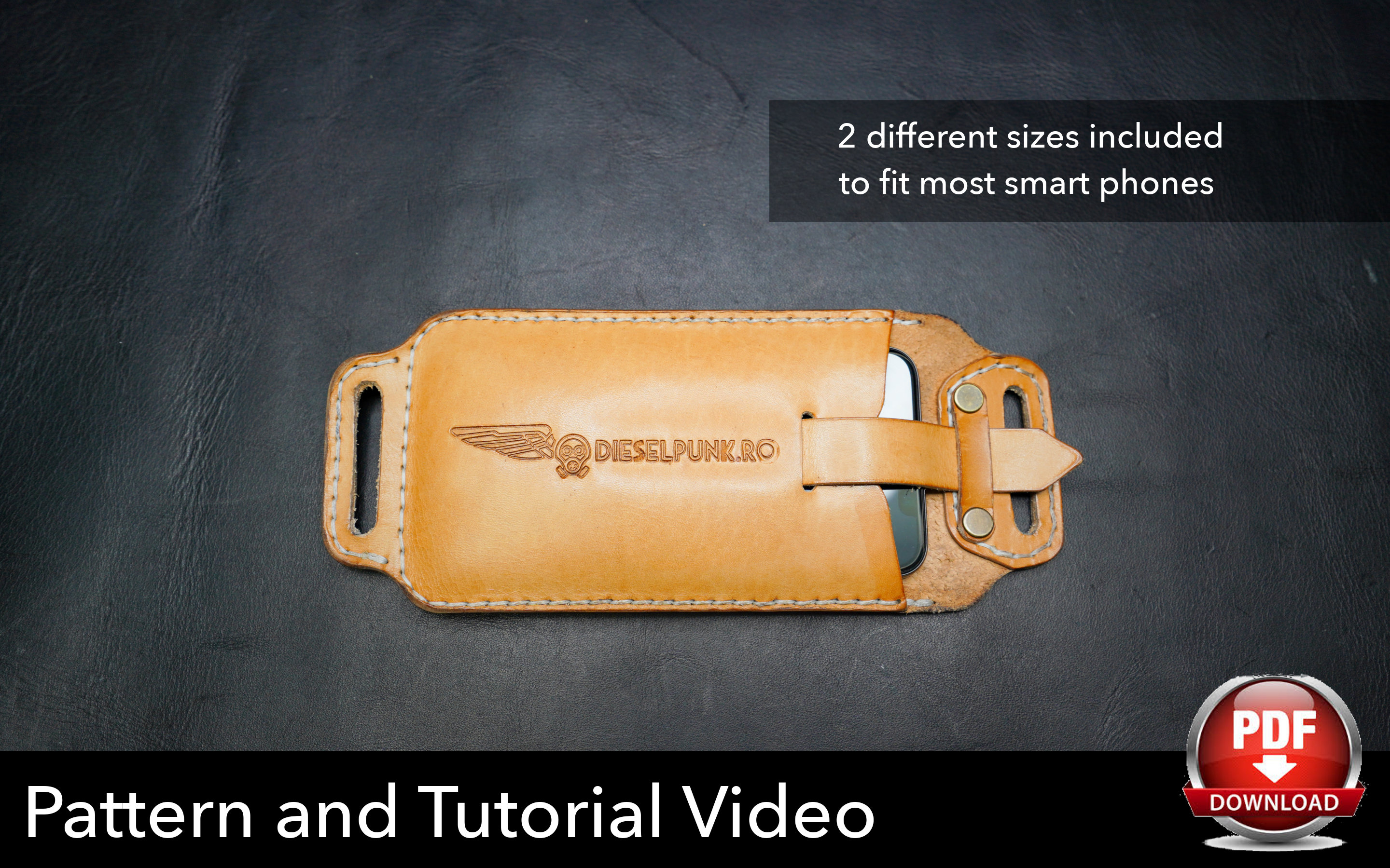 Phone Case Pattern Leather DIY Pdf Download Video Tutorial