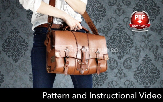 Bag Pattern - Pdf Download - Leather DIY - Witchdoctor Bag - Video Tutorial