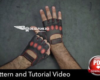 Gloves Pattern - Driving Gloves  DIY - Pdf Download - Fingerless Gloves Template