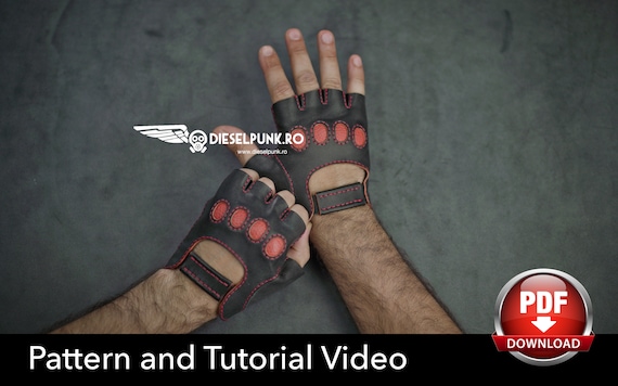 Gloves Pattern - Driving Gloves  DIY - Pdf Download - Fingerless Gloves Template