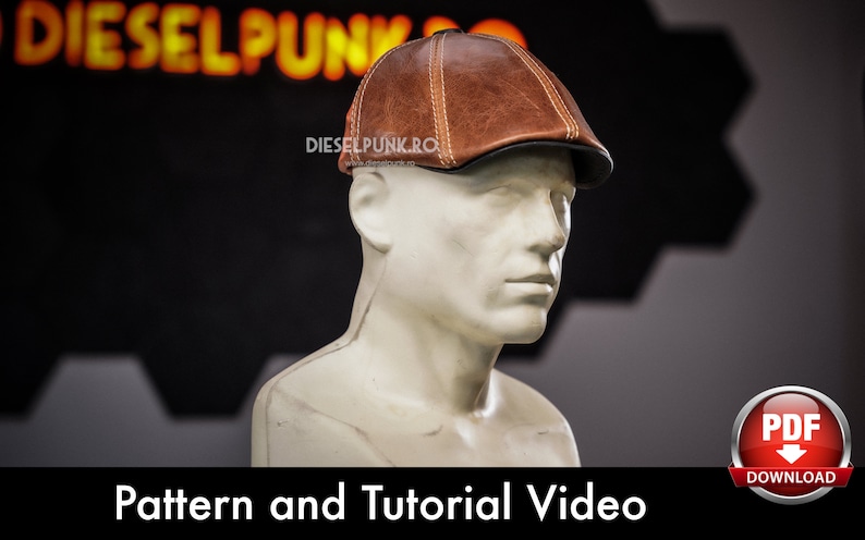 Flat Cap PATTERN Peaky Blinders Hat Duckbill Cap Pattern Video Tutorial image 4