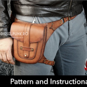 Taschen Schnittmuster - Leder DIY - Pdf Download - Hüfttasche - Video Anleitung