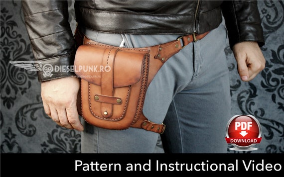 Bag Pattern - Leather DIY - Pdf Download - Hip Bag - Video Tutorial