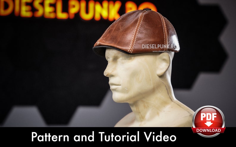 Flat Cap PATTERN Peaky Blinders Hat Duckbill Cap Pattern Video Tutorial image 7