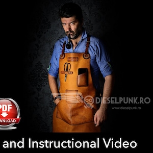 Apron Pattern - Leather DIY - Pdf Download - Leather Apron - Video Tutorial