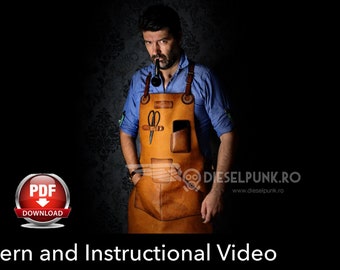 Apron Pattern - Leather DIY - Pdf Download - Leather Apron - Video Tutorial