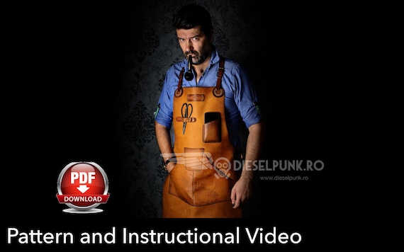 Apron Pattern - Leather DIY - Pdf Download - Leather Apron - Video Tutorial