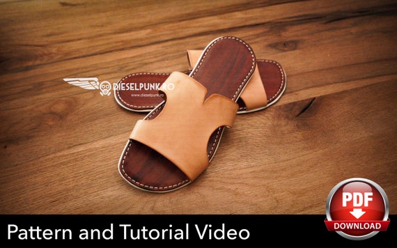 Flip Flops Pattern - Leather DIY - Pdf Download - Sandals pattern - Video Tutorial