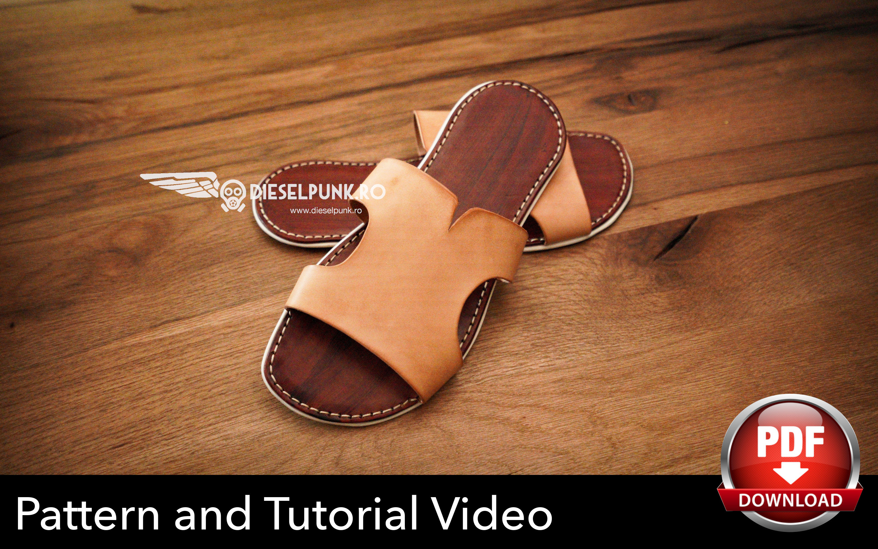 DIY Leather Slippers - Tutorial and Pattern Download 