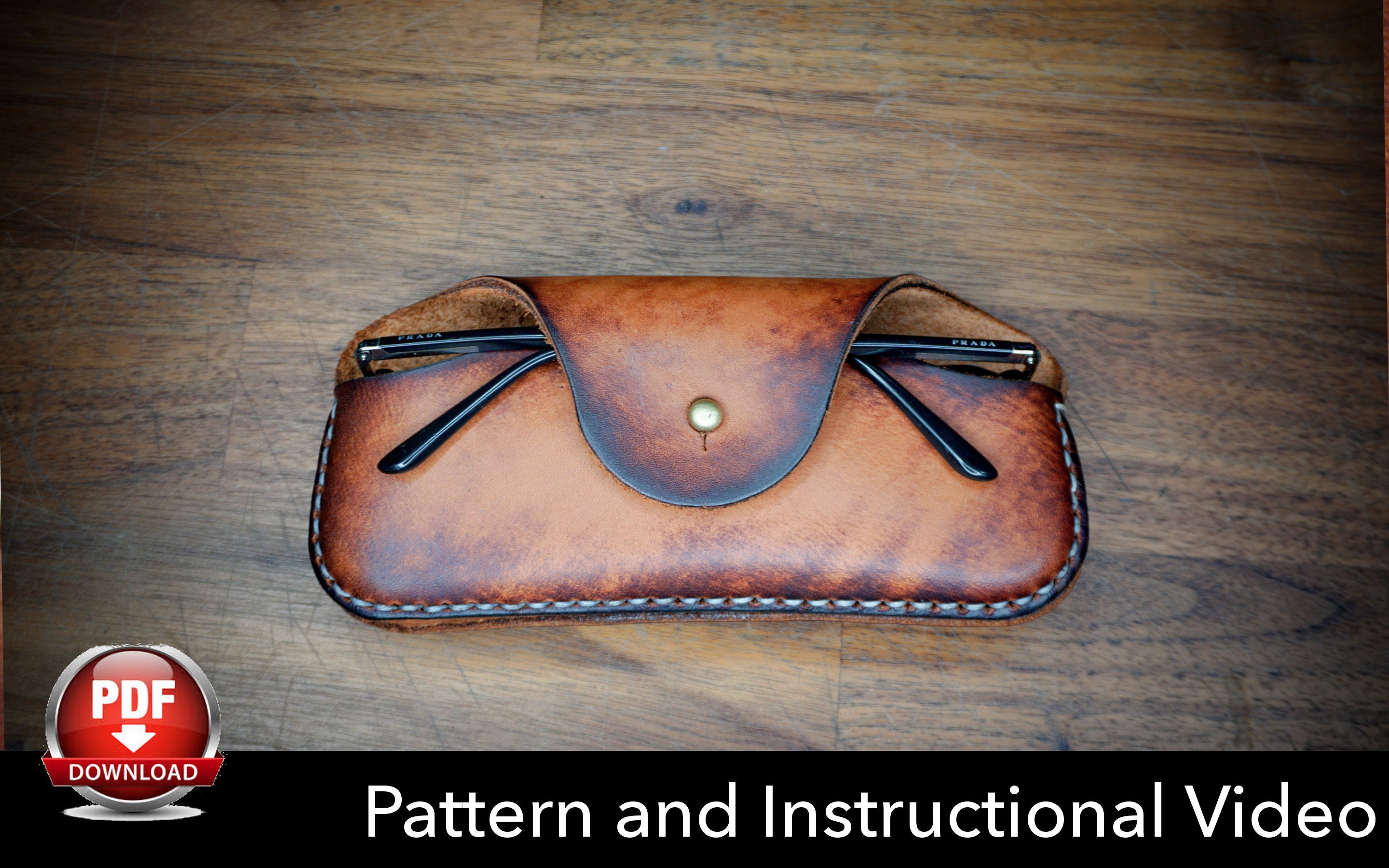 Leather Sunglasses Case / PDF Template / Leather DIY / Wallet 