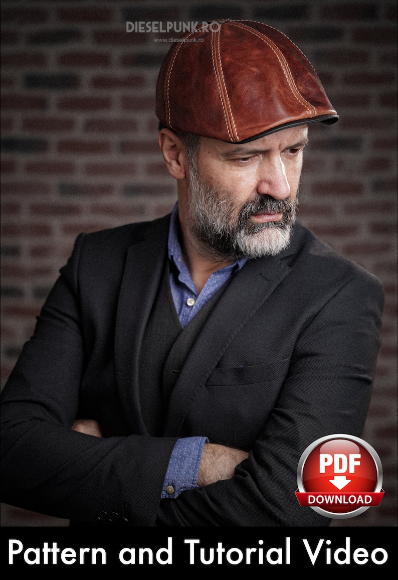 Flat Cap PATTERN Peaky Blinders Hat Duckbill Cap Pattern Video Tutorial image 5