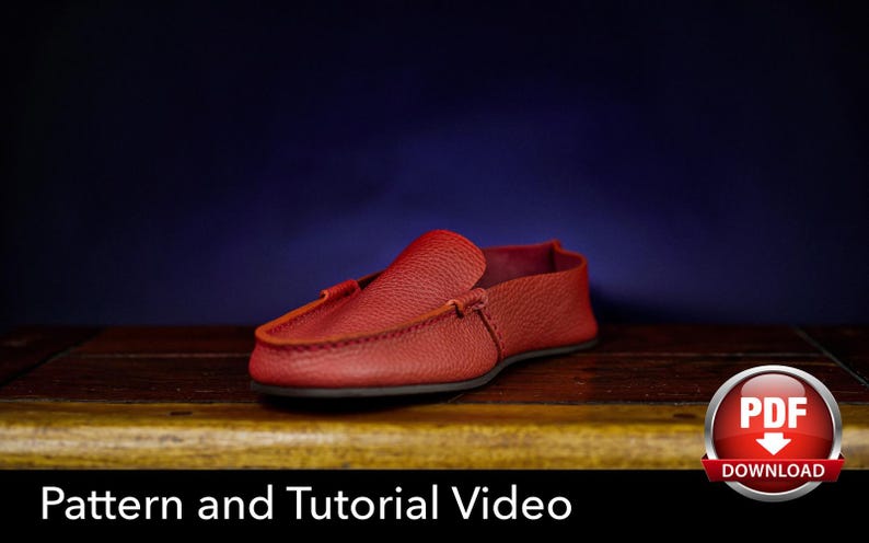 Leather Moccasins Pattern: DIY Loafers Template (PDF) with Video Tutorial image 6