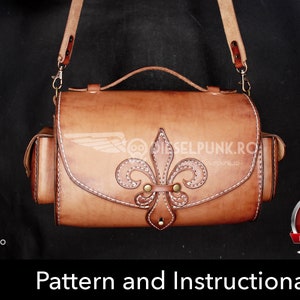 Molde de Bolsa - Couro DIY - Download em PDF - Bolsa Flor de Lis - Tutorial em Vídeo