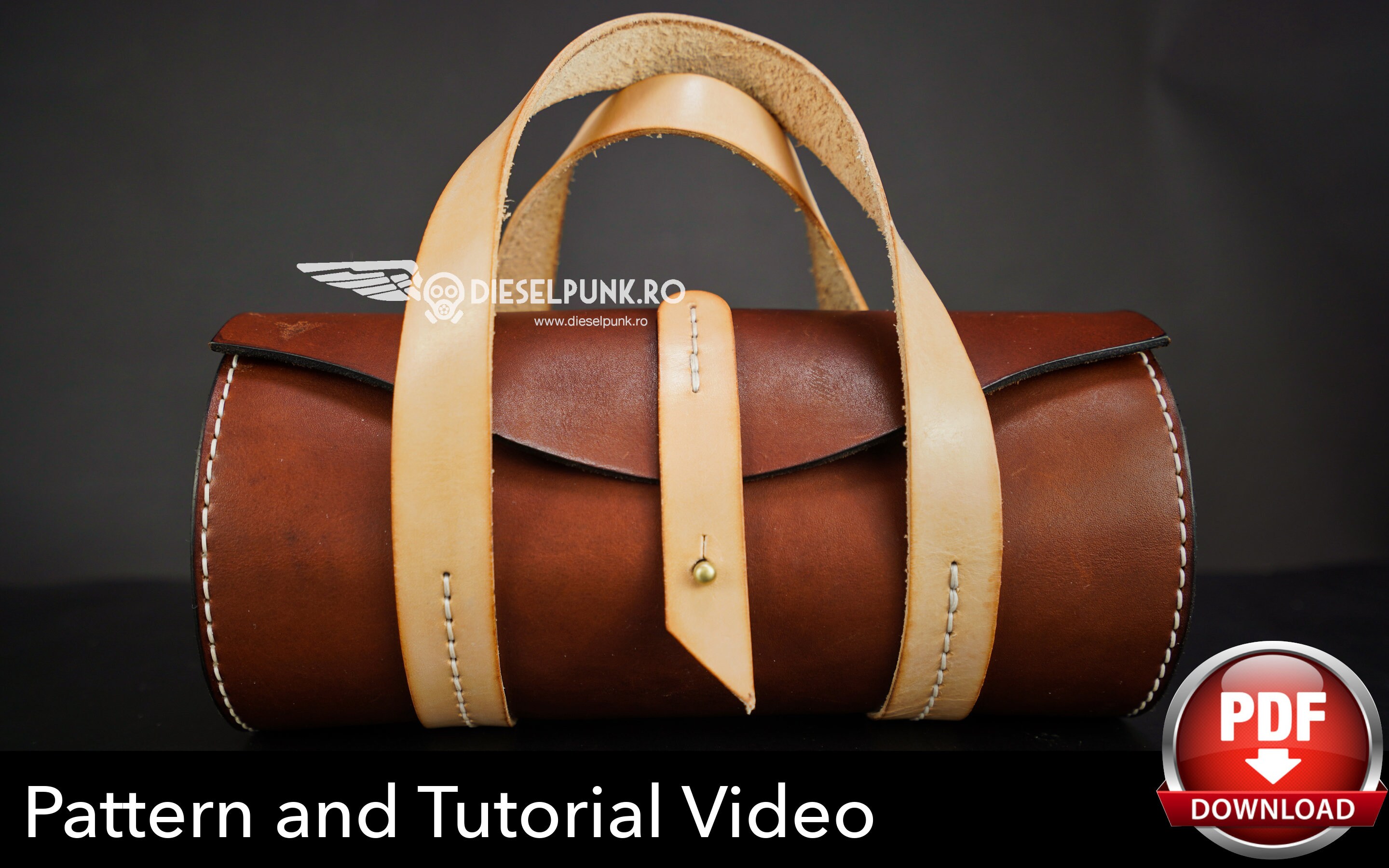 Round Leather Bag Pattern Leather DIY Pdf Download Boules Bag