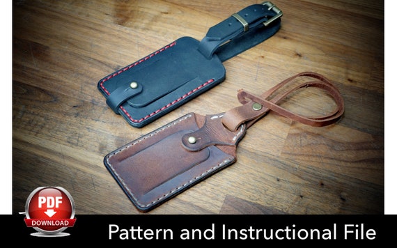 Luggage Tag Pattern - Leather DIY - Pdf Download